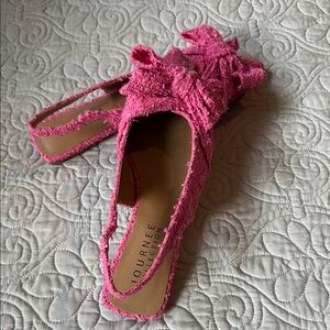 Journee Collection Pink Ballet Flats with Bow Detail